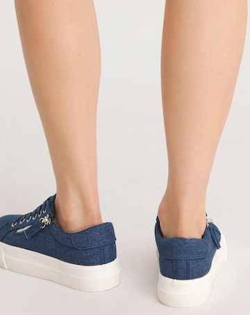 Kate Lace Up Zip Detail Chunky Trainers Wide E Fit