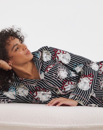 Chelsea Peers Jersey Button Up Disco Ball Print Pyjama Set