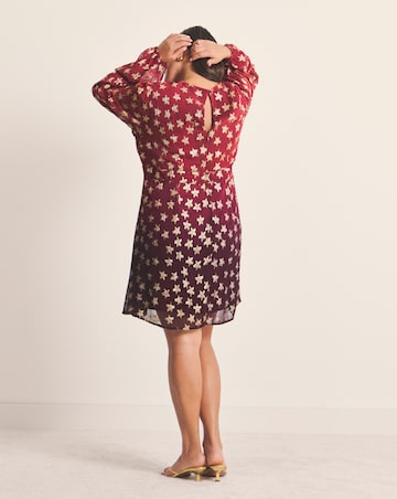 Ombre Star Jacquard Skater Dress