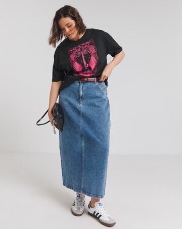 Black Wild at Heart Longline Slogan T-Shirt