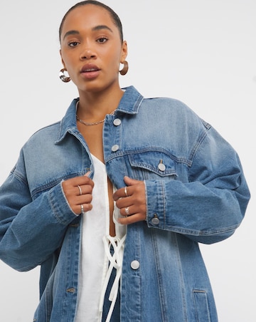 Mid Blue Maxi Denim Jacket