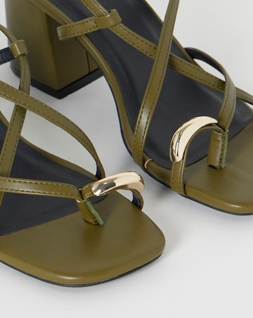 Paola Hardware Detail Toe Loop Heeled Sandals - Extra Wide Fit (EEE)