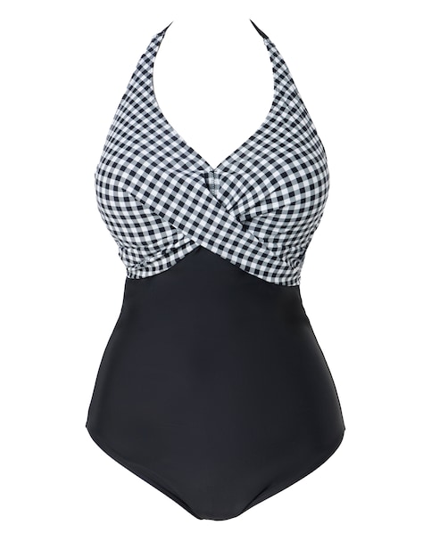 Figleaves Tailor Underwired Twist Front Tummy Control Swimsuit