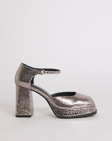 Coralie Metallic Platform Heeled Shoes - Wide Fit (E)