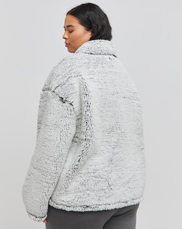 Acid Wash Teddy High Neck Sweatshirt