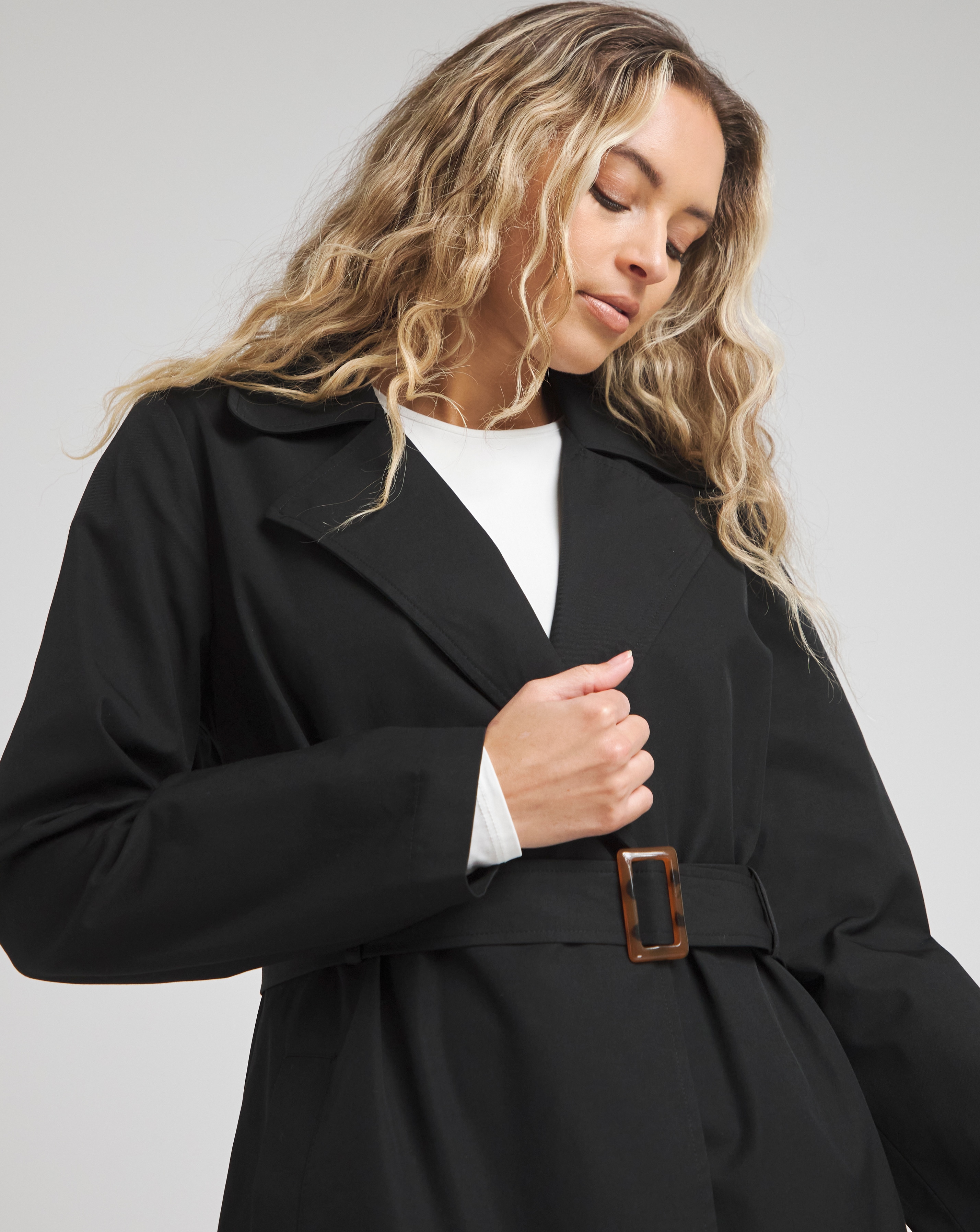 【laubeblanc】Wide belt Trench coatブラック laubeblanc】Wide belt Trench coatブラック laubeblanc】Wide belt
