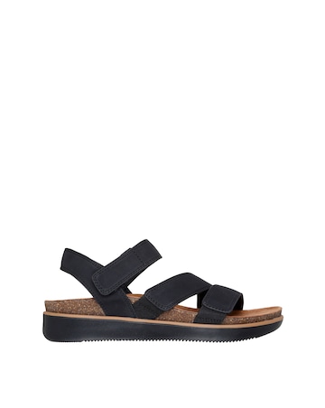 Skechers Lifted Comfort BLack Duraleather Sandals - Standard Fit (D)