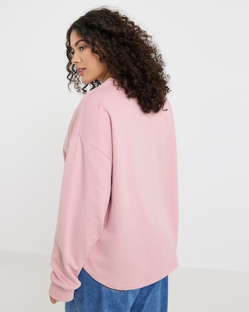 Soft Pink Curved Hem Sweatshirt