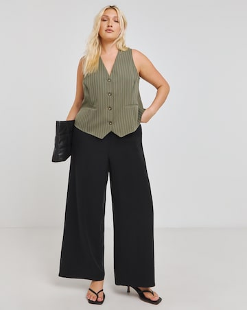 Khaki Pinstripe Tailored Co-ord Waistcoat