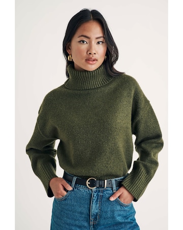 Nobody's Child Green Roll Neck Meet the Jean Jumper
