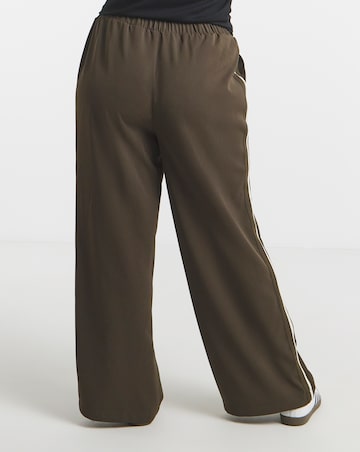 Chocolate Side Stripe Wide Leg Trousers