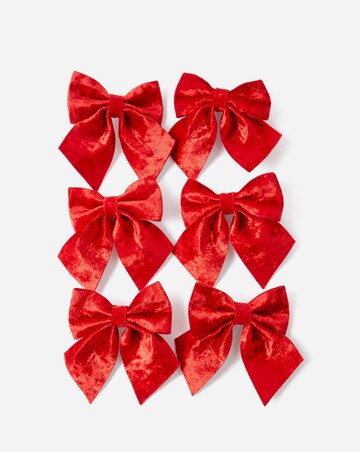 Set of 6 Velvet Bow Decorations
