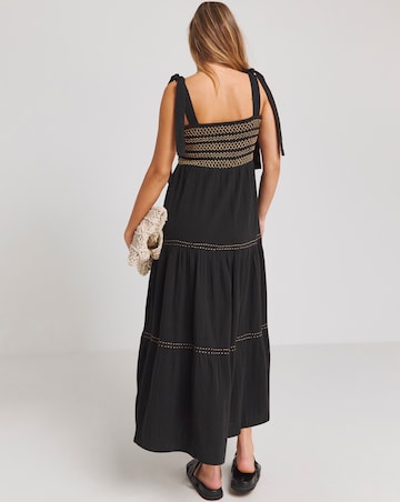 Embroidered Tiered Maxi Dress