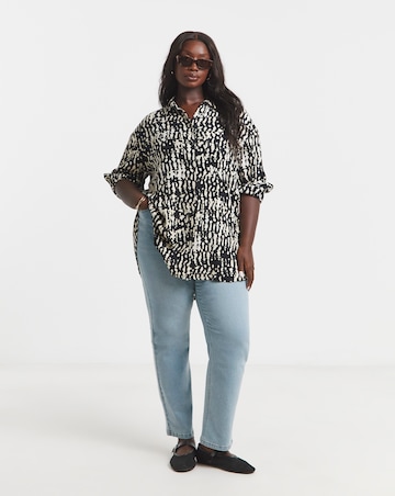 Simply Be Mono Print Crinkle Shirt