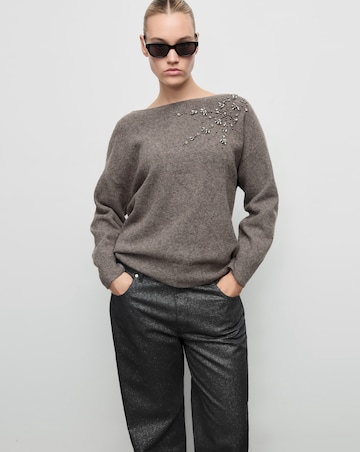 Mango Bardot Brown Jumper