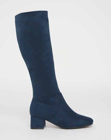 Claudia Low Block Heel Knee High Boots - Wide Fit (E) & Standard/Curvy Calf