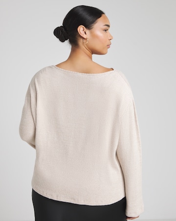 Sand Goddess Ribbed Top With Fluted Sleeves
