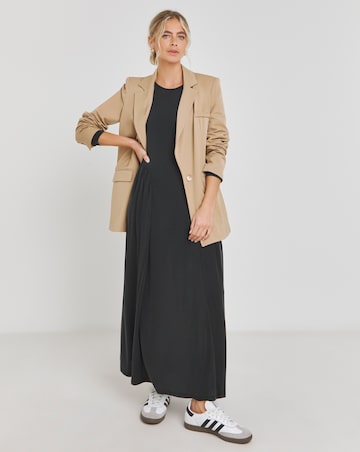 Charcoal Luxe Soft Jersey Ballet Midaxi Dress