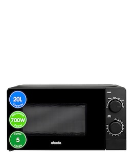 Abode 20 Litre Black Manual Microwave