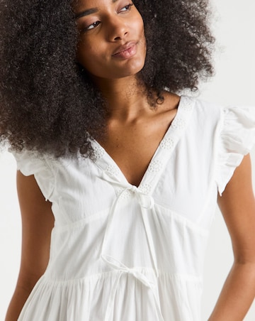 Native Youth Contrast Ruffle Midi Dress