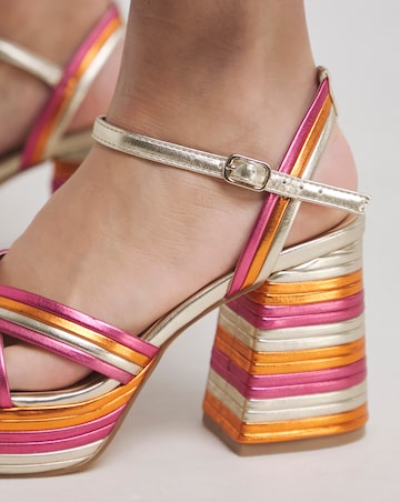 Lupin Multi Strap Platform Heels - Extra Wide Fit (EEE)