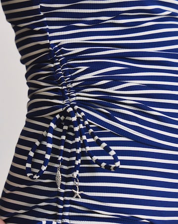 MAGISCULPT Stripe Adjustable Bandeau Tankini Top