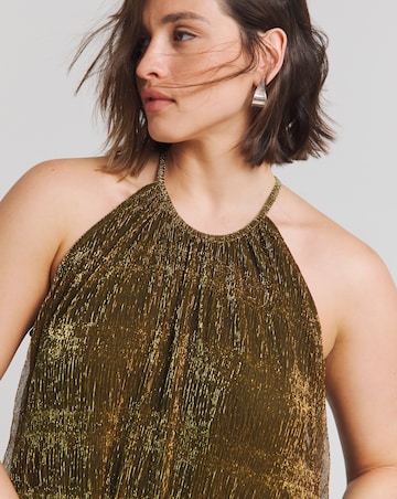 Bronze Foil Trapeze Maxi Dress