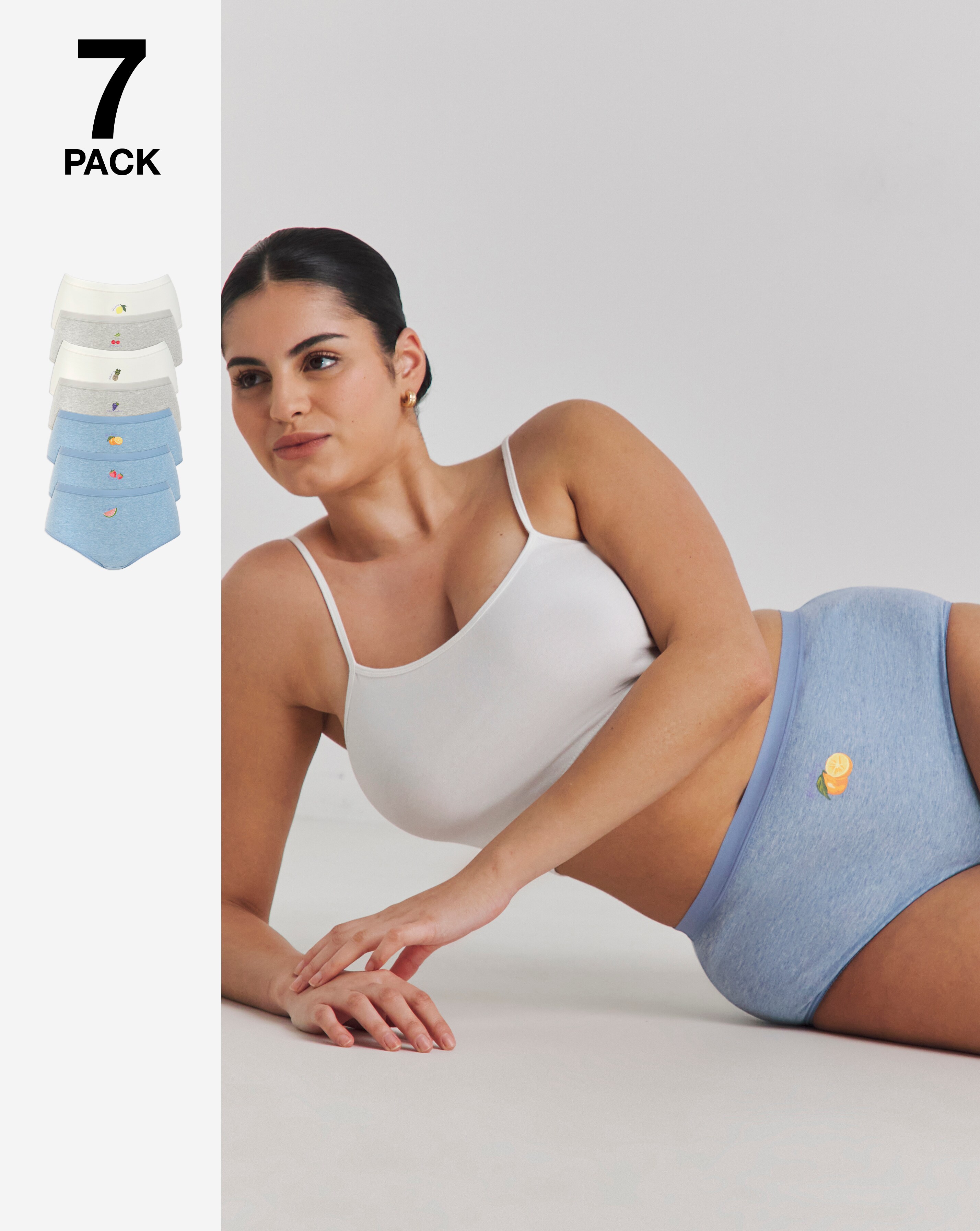 Pretty Secrets (7 Pack) Cotton Full Fit Knickers Fruits