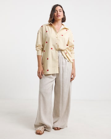 Strawberry Embroidered Stripe Shirt