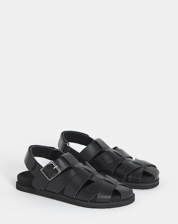 Seattle Leather Fisherman Style Mules With Slingback - Wide Fit (E)