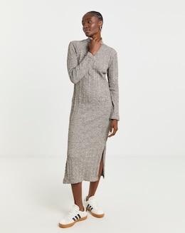 Native Youth Cable Knit Maxi High Neck Dress
