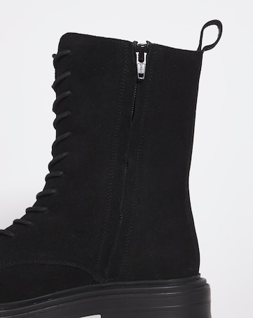Suede Lace Up Boot - Wide Fit (E)