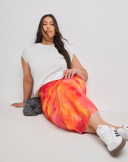 Pink Tie Dye Midaxi Skirt