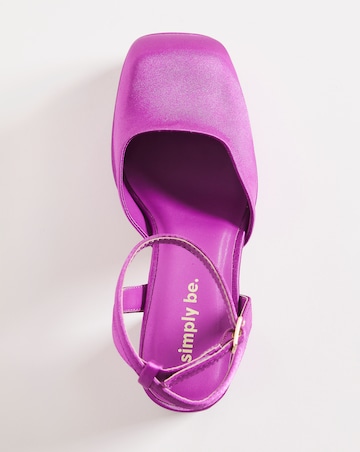 Athene Square Toe Platform Heeled Court Shoes - Extra Wide Fit (EEE)