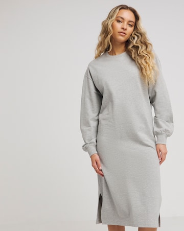 Grey Marl Midi Sweatshirt Dress