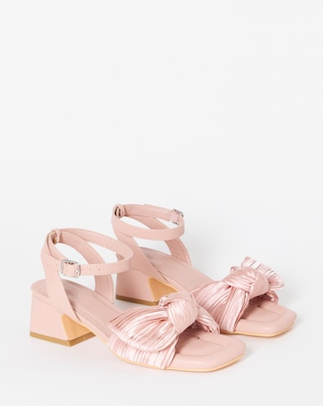 May Side Bow Low Block Heel Sandals - Extra Wide Fit (EEE)