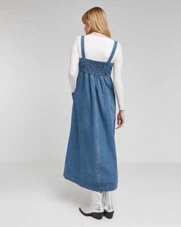 Mid Wash Midaxi Pocket Detail Apron Dress
