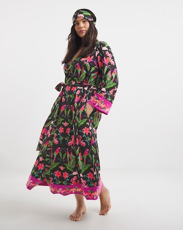 Figleaves Floral Gown With Bag And Eye Mask