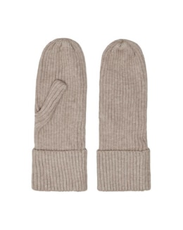 Only Ribbed Knit Mocha Mittens