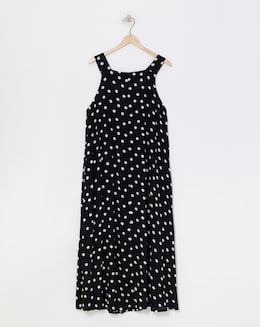 Simply Be Spot Print Crinkle Trazepe Maxi Dress