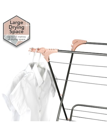 Beldray Pink & Graphite Elegant 3 Tier Clothes Airer 15M