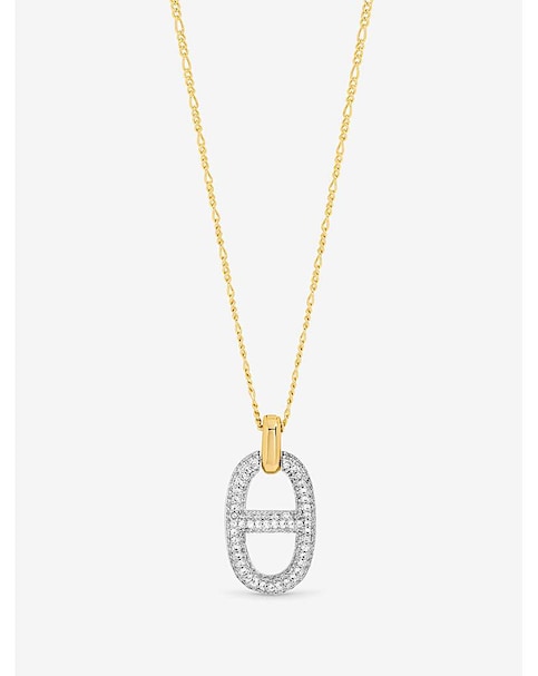 Jon Richard 18K Gold Plated Two Tone Pave Link Necklace