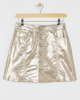 Simply Be X Twisted Wunder Gold Denim Mini Skirt