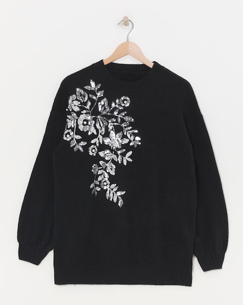 Lovedrobe Floral Sequin Applique Jumper