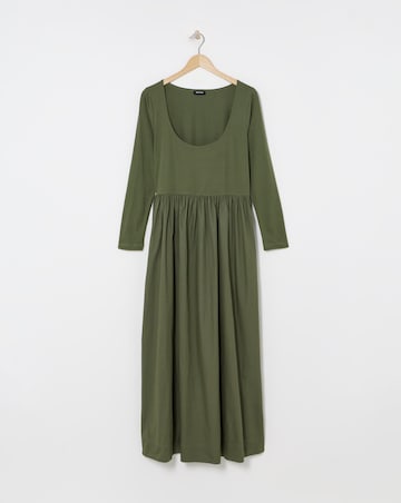 Khaki Jersey/Poplin Mix Dance Dress