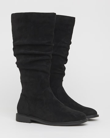 Pebble Knee High Ruched Boots - Standard Fit (D) & Standard Calf