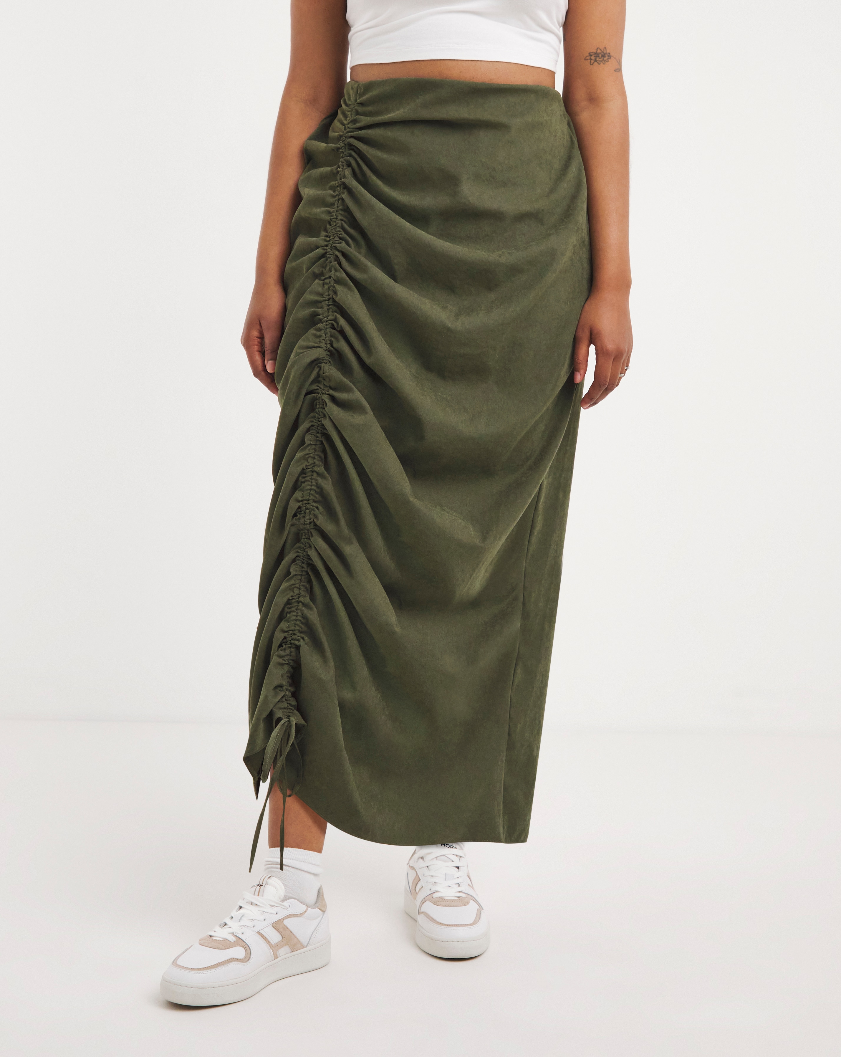 Maxi Parachute Cargo Skirt with Ruched Detailing | Simply Be