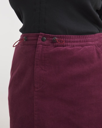 Burgundy Cord Cargo Maxi Parachute Skirt