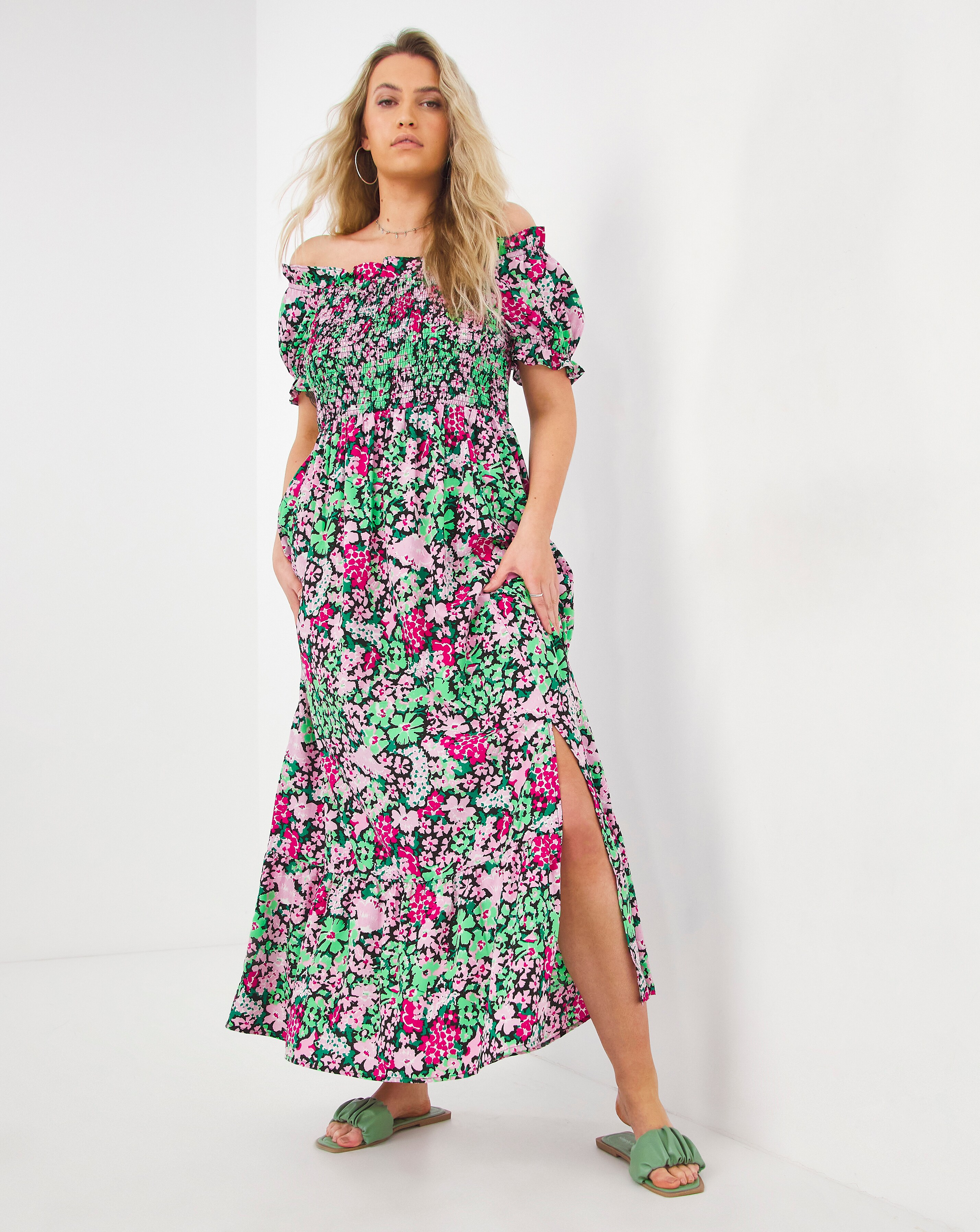 Split front maxi best sale dress
