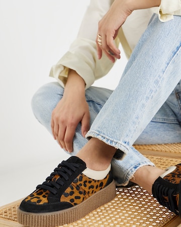 Beth Leather Chunky Lace Up Trainer - Extra Wide Fit (EEE)